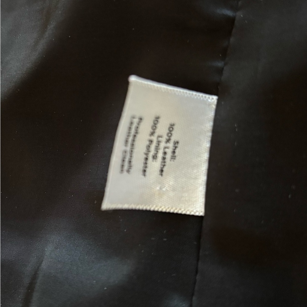 Talbots Black Leather Round-Neck Button Jacket - image 8